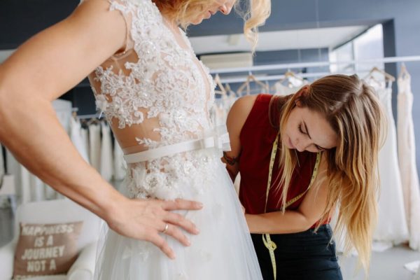 Bride weeding dress alterations